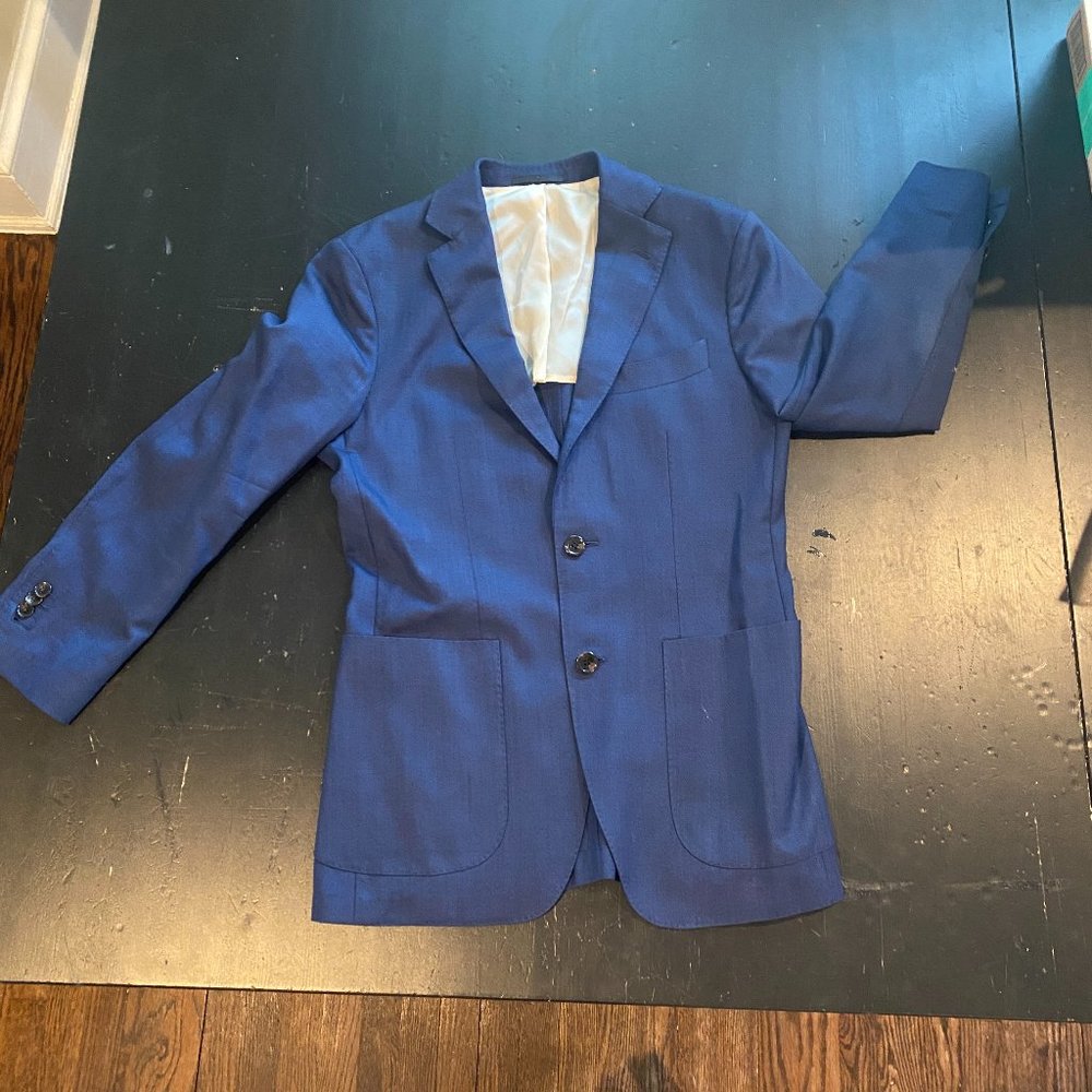 Mens Pure Wool Blazer Sports Coat Suit Supply NAVY